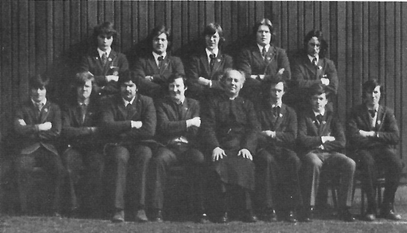 Prefects 1977.jpg - The prefects in 1977 along with Br Livingstone.